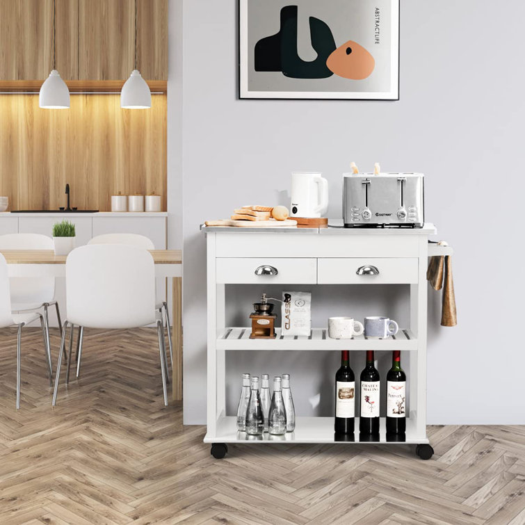 Ophelia & Co. Destinie 85Cm Wide Rolling Kitchen Trolley with Stainless